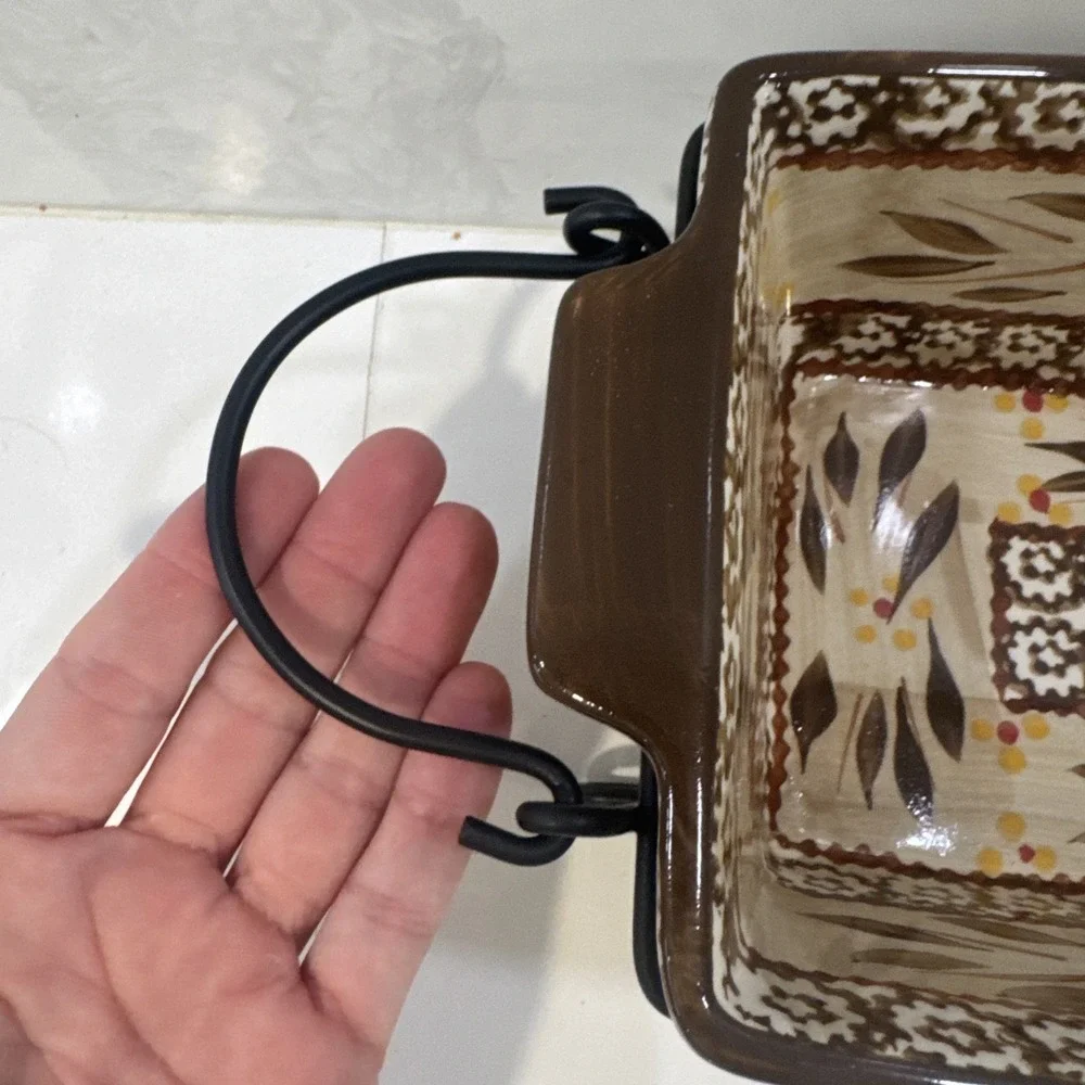 Temptations By Tara Old World Bread Loaf Pan 1.7 Qt  W Wire Basket Rack TT7 Vtg